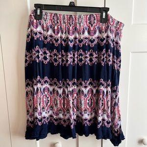 Dressbarn purple & navy mini skirt size 1X